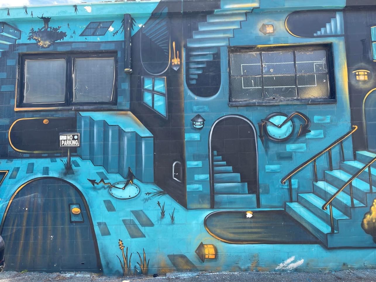 kakaako murals surreal futuristic blue mural